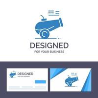 Creative Business Card and Logo template Big Gun Cannon Howitzer Mortar Vector Illustration