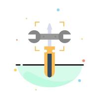Setting Gear Wrench Screw Abstract Flat Color Icon Template vector