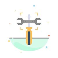 Setting Gear Wrench Screw Abstract Flat Color Icon Template vector