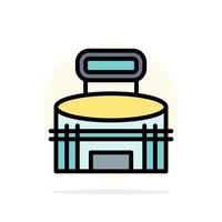 Building Exterior Game Sport Stadium Abstract Circle Background Flat color Icon vector