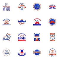 Happy fathers day 16 Blue and red vintage retro type font Illustrator eps10 Editable Vector Design Elements