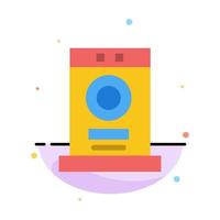 Clothes Dryer Furniture Machine Abstract Flat Color Icon Template vector