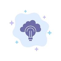 Idea Light Bulb Focus Success Blue Icon on Abstract Cloud Background vector