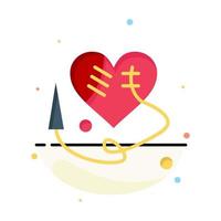 Sewing Heart Broken Heart Heart  Business Logo Template Flat Color vector