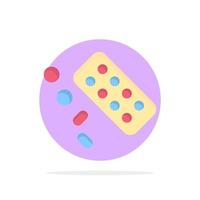 medicina píldora tableta tratamiento abstracto círculo fondo plano color icono vector