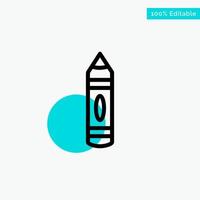 Drawing Education Pencil Sketch turquoise highlight circle point Vector icon