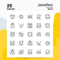 25 conjunto de iconos de joyería 100 archivos eps 10 editables concepto de logotipo de empresa ideas diseño de icono de línea vector