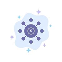 Dollar Money Connection Seeding Financial Blue Icon on Abstract Cloud Background vector