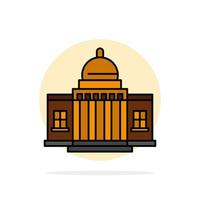 Whitehouse America White House Architecture Building Place Abstract Circle Background Flat color Icon vector