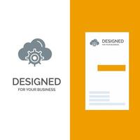 Cloud Setting Gear Computing Grey Logo Design and Business Card Template vector