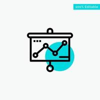 Chart Presentation Graph Projector turquoise highlight circle point Vector icon