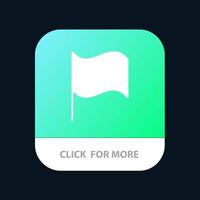 botón de aplicación móvil de interfaz de usuario de bandera básica versión de glifo de android e ios vector