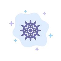 Settings Cog Gear Production System Wheel Work Blue Icon on Abstract Cloud Background vector