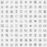 Set of 100 Creative Business Line Icons vector