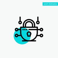 Internet Network Network Security turquoise highlight circle point Vector icon