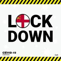 Coronavirus Sark Lock DOwn Typography with country flag Coronavirus pandemic Lock Down Design vector