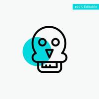 Skull Skull Death Medical Man turquoise highlight circle point Vector icon