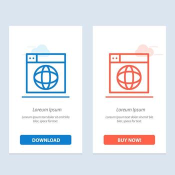 Web Design Internet globe World  Blue and Red Download and Buy Now web Widget Card Template vector