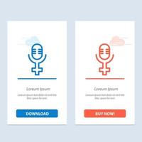 Microphone Record  Blue and Red Download and Buy Now web Widget Card Template vector