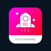 Astronomy Rocket Space Mobile App Button Android and IOS Glyph Version vector