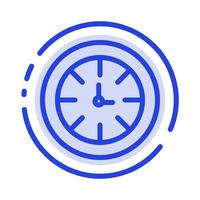 reloj temporizador reloj global línea punteada azul icono de línea vector