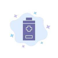 Battery Minus Plus Blue Icon on Abstract Cloud Background vector