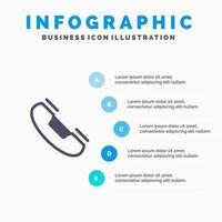 Call Contact Phone Telephone Ring Line icon with 5 steps presentation infographics Background vector