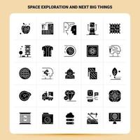 Solid 25 Space Exploration And Next Big Things Icon set Vector Glyph Style Design Black Icons Set Web and Mobile Business ideas design Vector Illustration