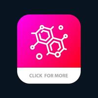 botón de aplicación móvil de ciencia molecular químico versión de línea android e ios vector