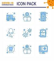 Coronavirus Precaution Tips icon for healthcare guidelines presentation 9 Blue icon pack such as coronavirus nose medical health cold viral coronavirus 2019nov disease Vector Design Elements