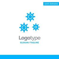 configuración engranajes preferencias servicio azul sólido logotipo plantilla lugar para eslogan vector