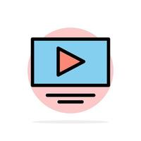 Video Play YouTube Abstract Circle Background Flat color Icon vector