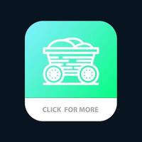 Trolley Cart Food Bangladesh Mobile App Button Android and IOS Line Version vector