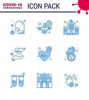 9 Blue Coronavirus disease and prevention vector icon health beat vacation hospital building viral coronavirus 2019nov disease Vector Design Elements