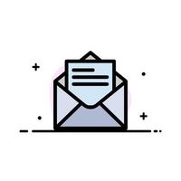 correo electrónico correo mensaje texto negocio línea plana lleno icono vector banner plantilla
