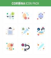 25 Coronavirus Emergency Iconset Blue Design such as flu document water drop check list protect viral coronavirus 2019nov disease Vector Design Elements