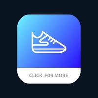 zapatos de ejercicio, botón de aplicación móvil deportiva, versión de línea android e ios vector