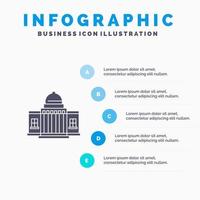 Whitehouse America White House Architecture Building Place Solid Icon Infographics 5 Steps Presentation Background vector