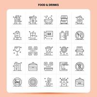 OutLine 25 Food Drinks Icon set Vector Line Style Design Black Icons Set Linear pictogram pack Web and Mobile Business ideas design Vector Illustration