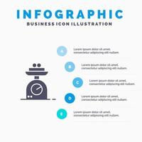 Machine Scale Weighing Weight Infographics Presentation Template 5 Steps Presentation vector