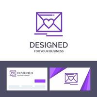 Creative Business Card and Logo template Mail Love Heart Wedding Vector Illustration