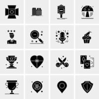 16 iconos universales de negocios vector ilustración de icono creativo para usar en proyectos relacionados con la web y dispositivos móviles