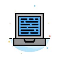 Laptop Computer Design Abstract Flat Color Icon Template vector