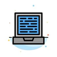 Laptop Computer Design Abstract Flat Color Icon Template vector