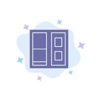 Building House Door Blue Icon on Abstract Cloud Background vector