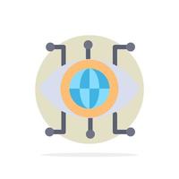 administrador de datos tecnología visión círculo abstracto fondo color plano icono vector