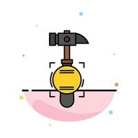 Hammer Crash Break Tool Abstract Flat Color Icon Template vector