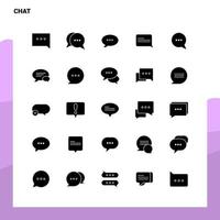 25 conjunto de iconos de chat plantilla de ilustración de vector de icono de glifo sólido para ideas web y móviles para empresa comercial