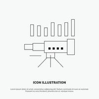 telescopio negocio pronóstico pronóstico mercado tendencia visión línea icono vector