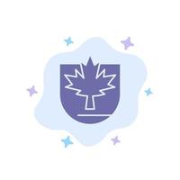 Security Leaf Canada Shield Blue Icon on Abstract Cloud Background vector